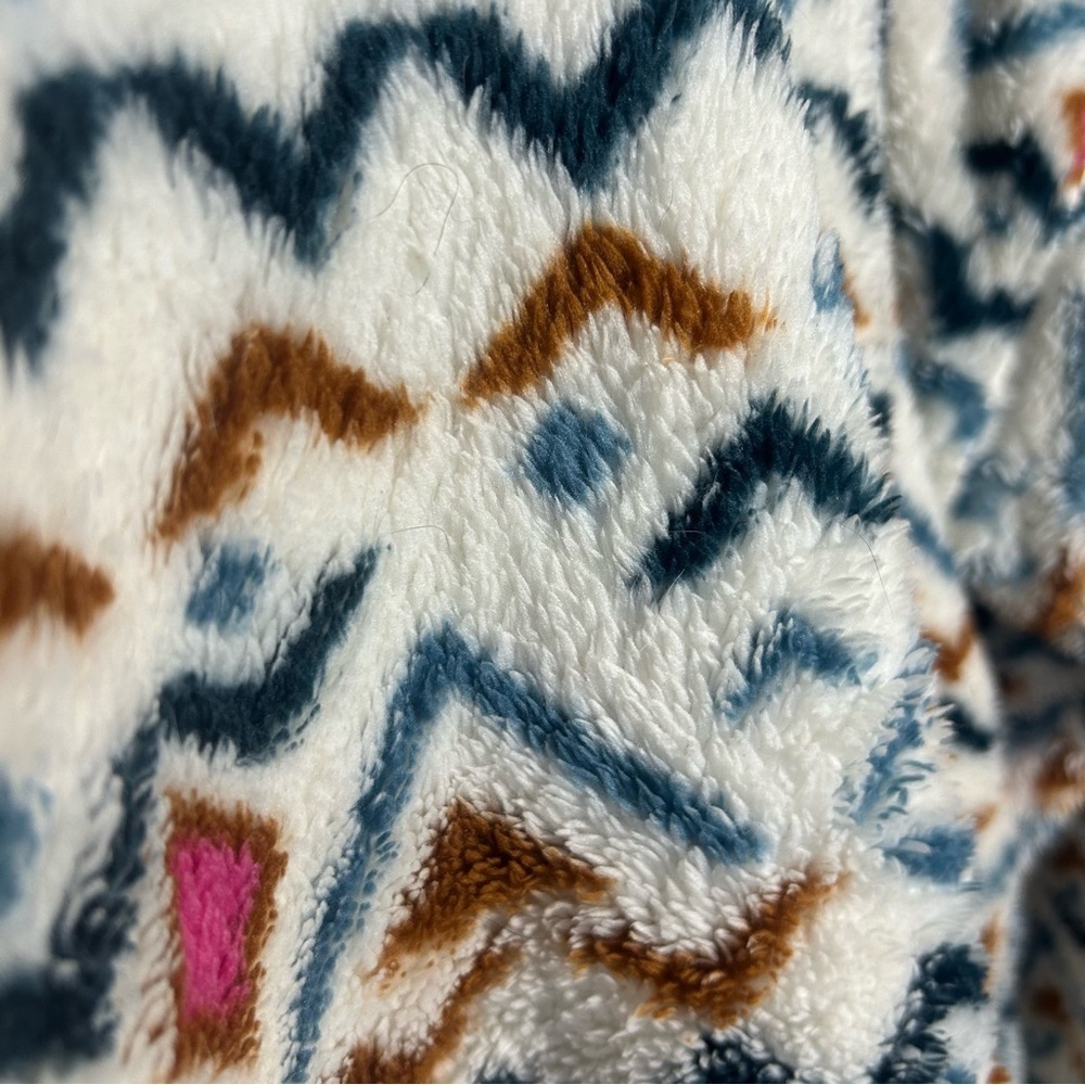 Eddie Bauer Fleece PulloverJacket Womens Large Aztec Southwestern Outerwear Boho - Picture 14 of 16